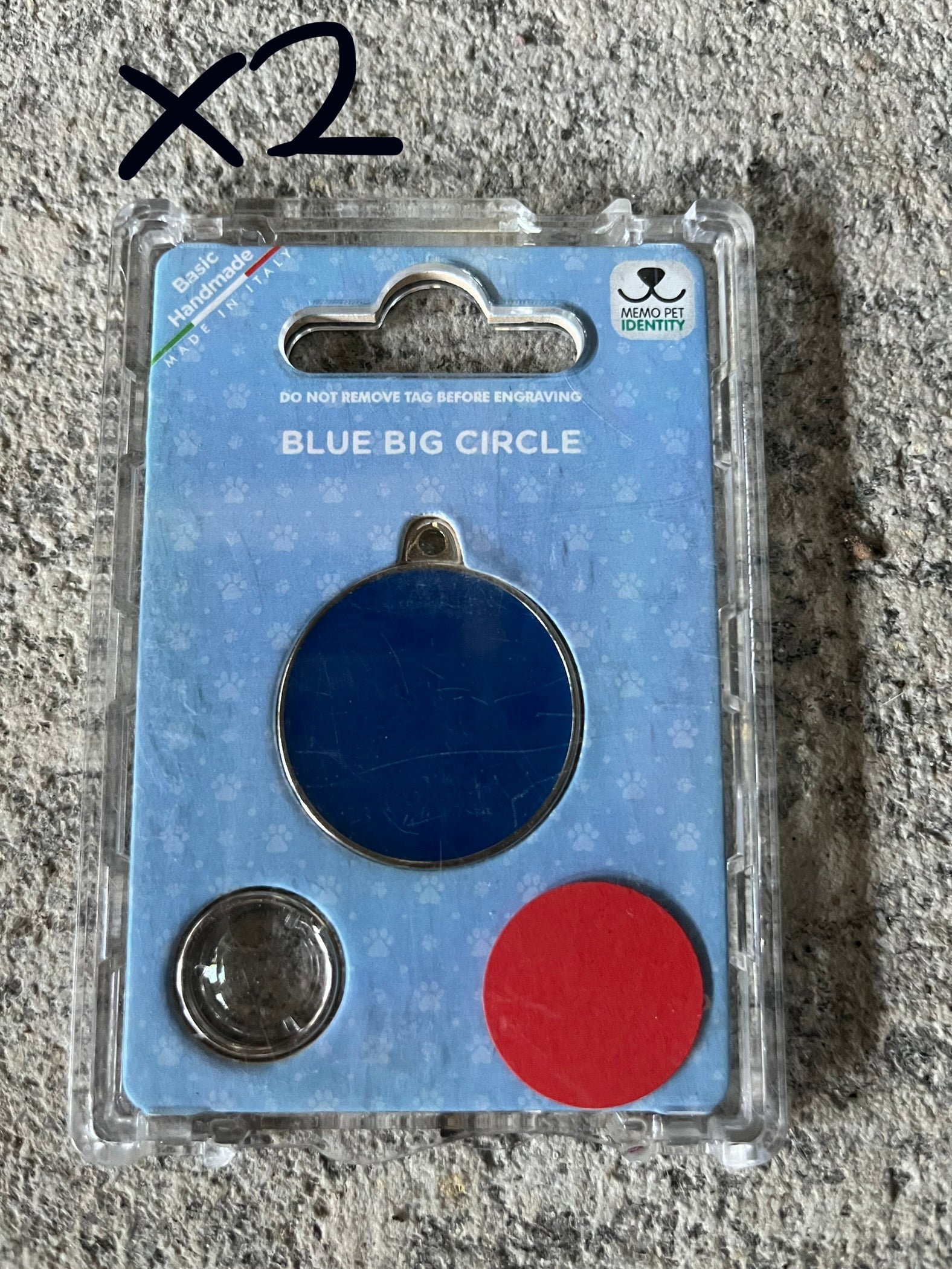 Medaglietta per cane o gatto cerchio blu completo