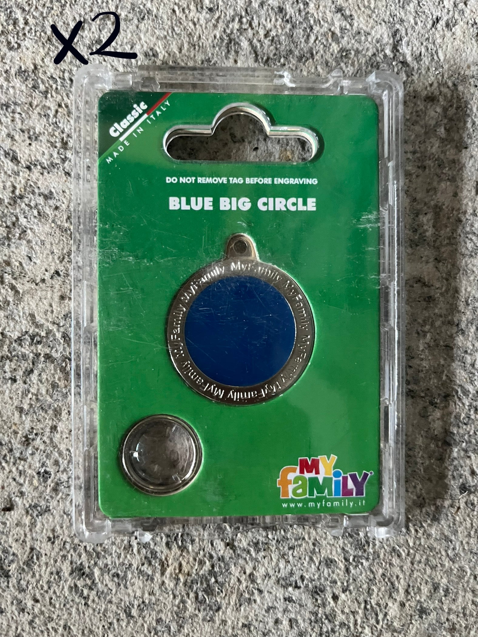 Medaglietta per cane o gatto cerchio blu