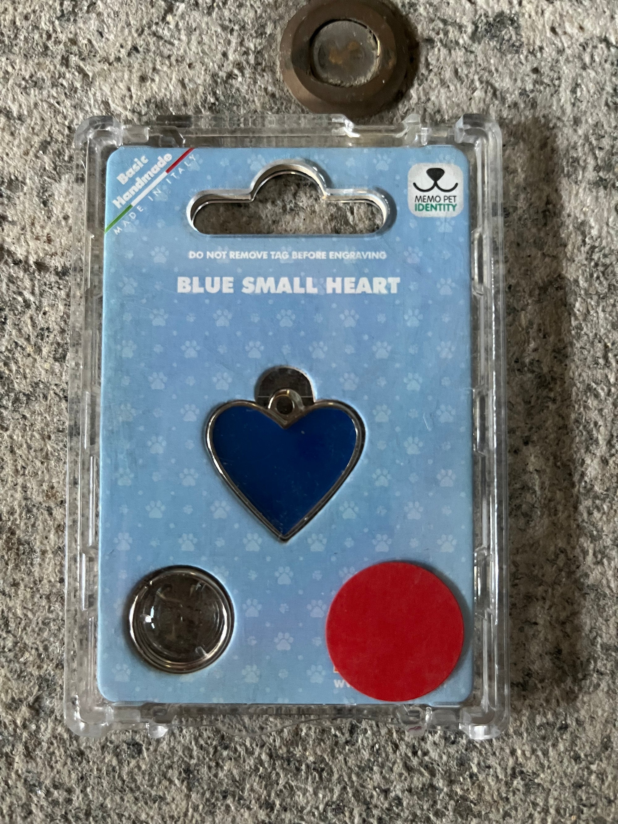 Medaglietta per cane o gatto blu cuore