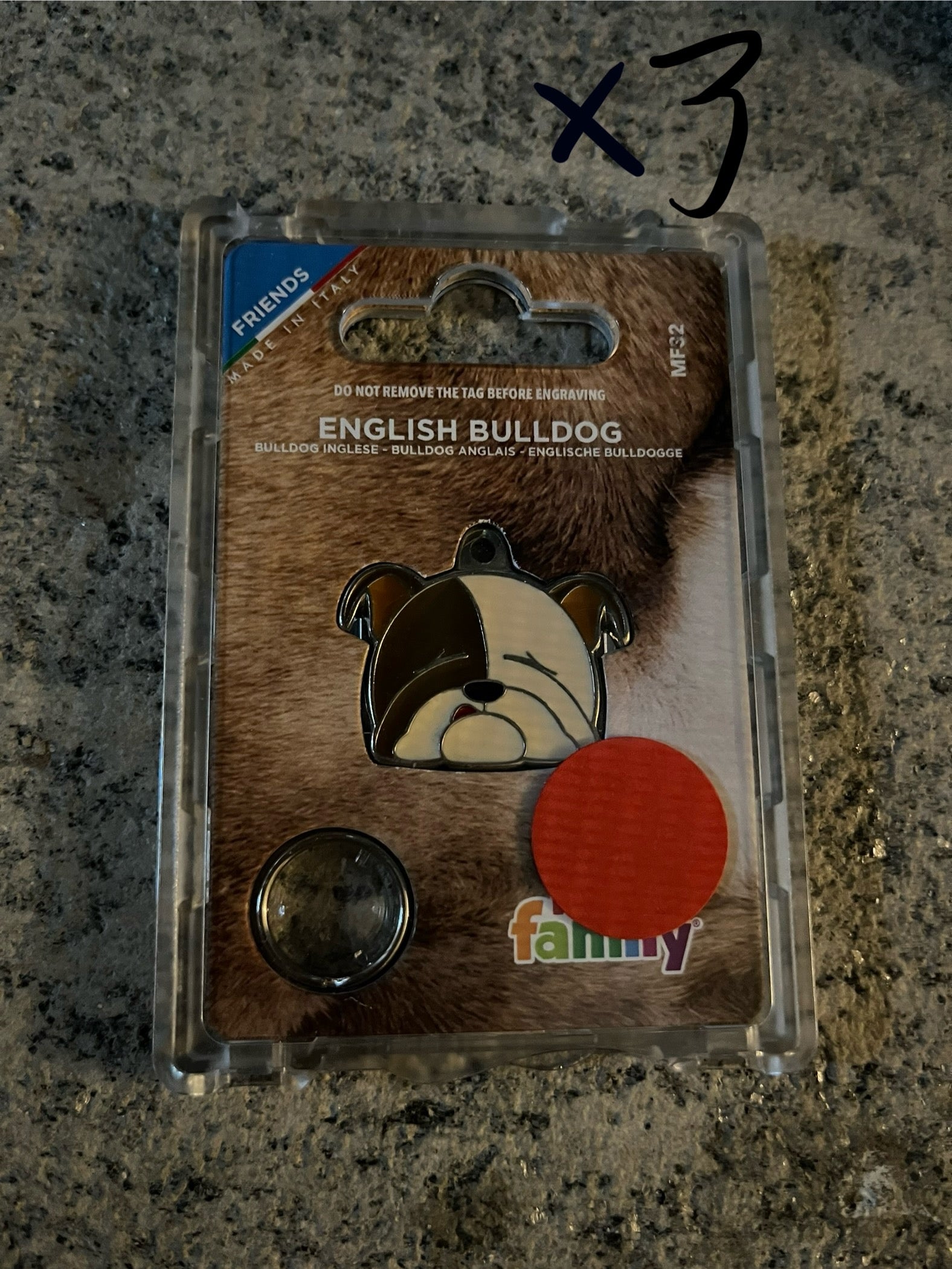 Medaglietta per cani bulldog inglese