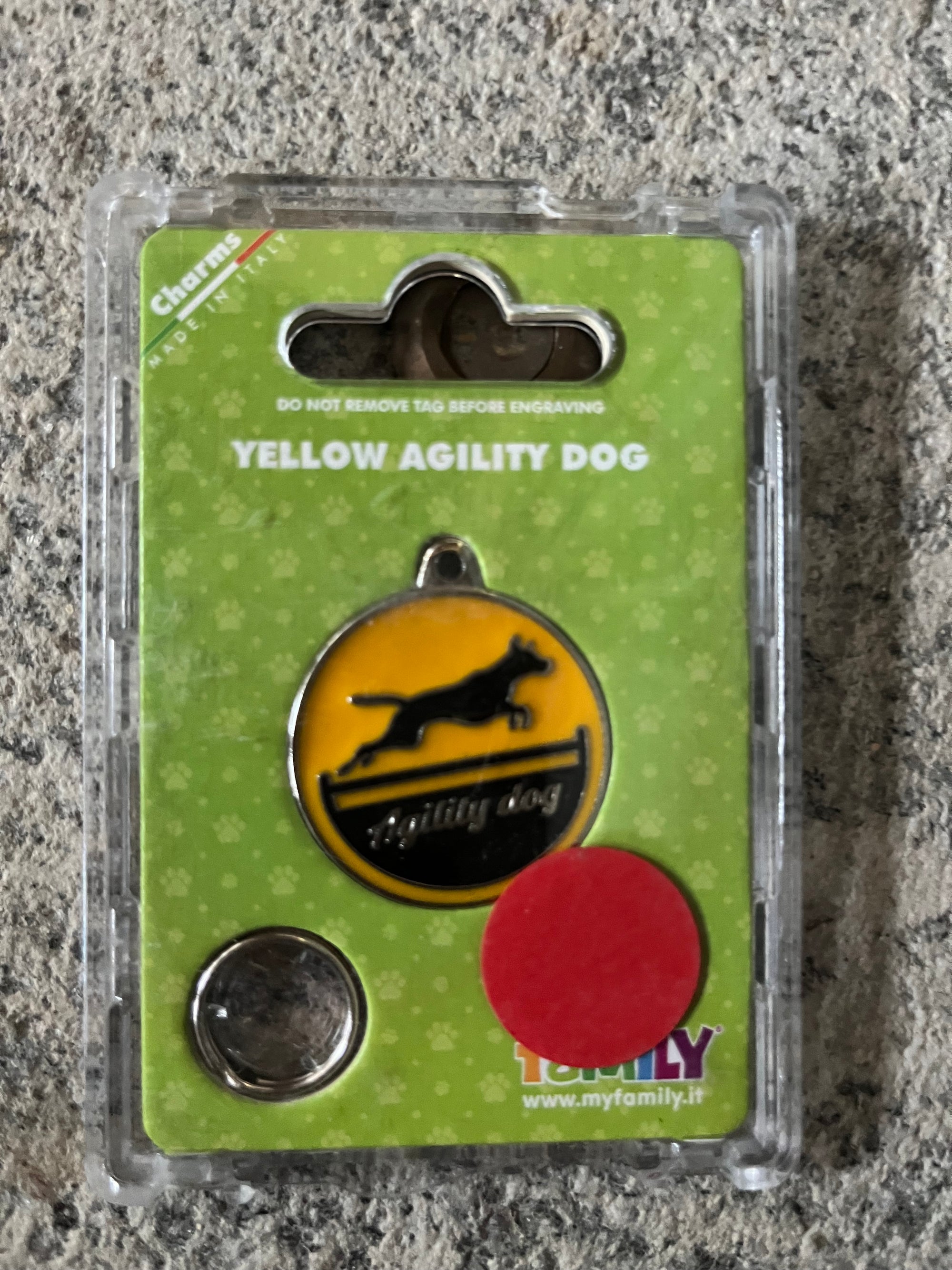 Medaglietta per cane agility giallo
