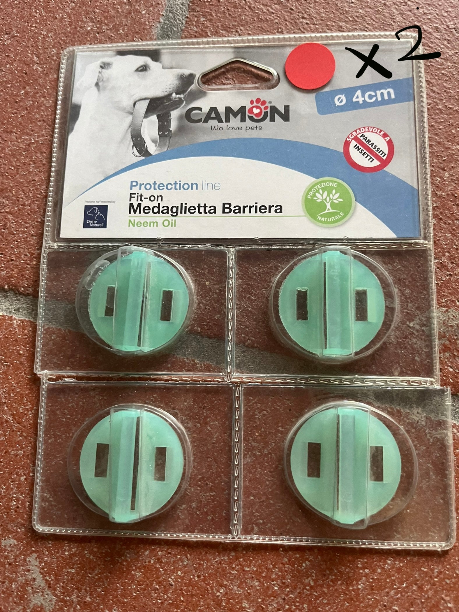 Medaglietta barriera per cani o gatti anti zanzare