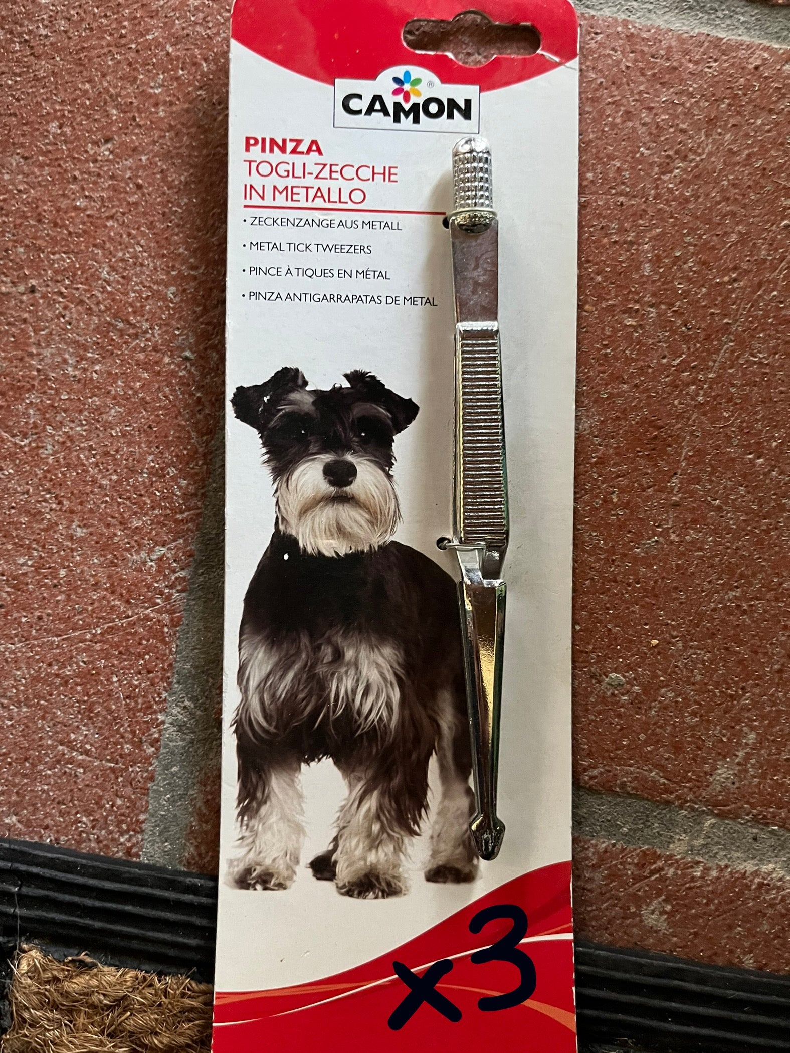 Pinza rimuovi zecche in metallo