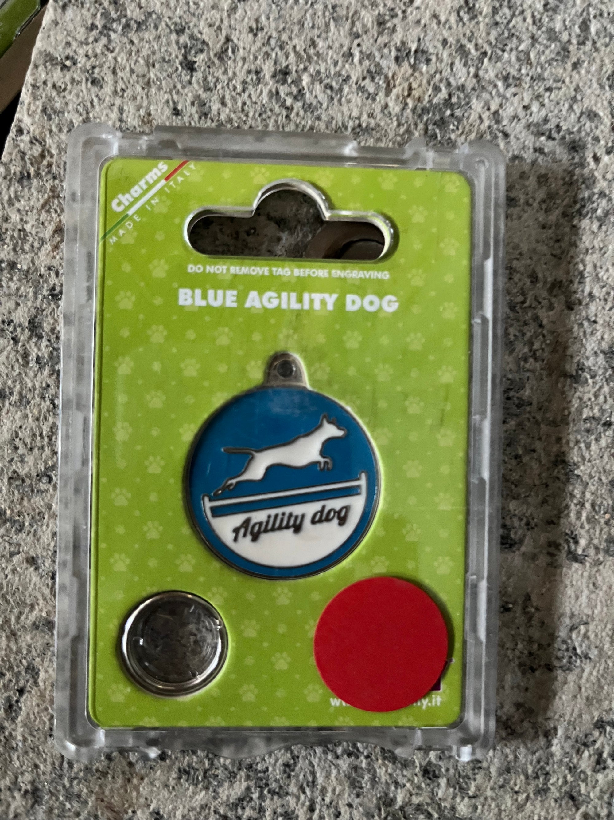 Medaglietta per cane agility blu
