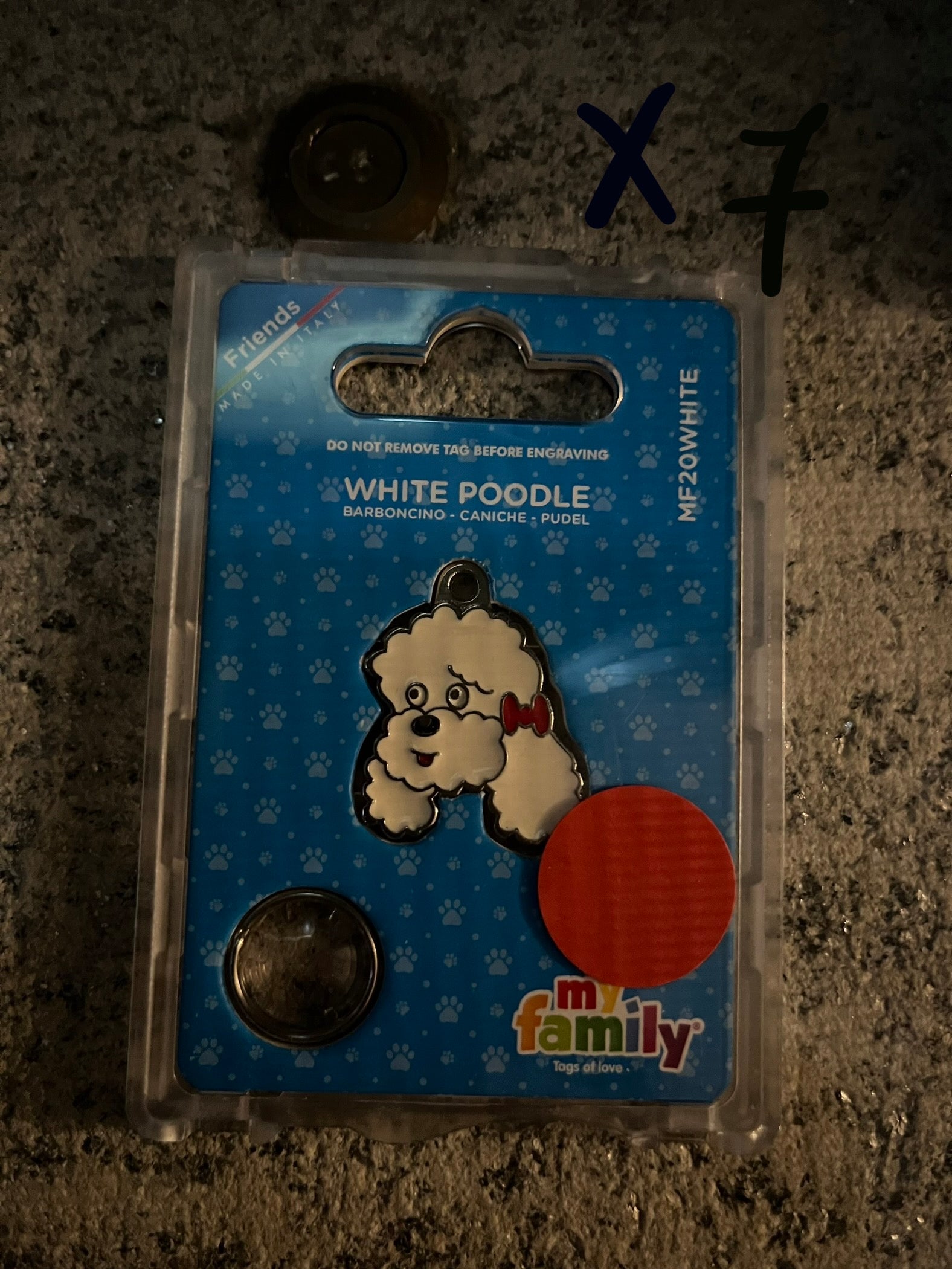 Medaglietta per cani barboncino bianco